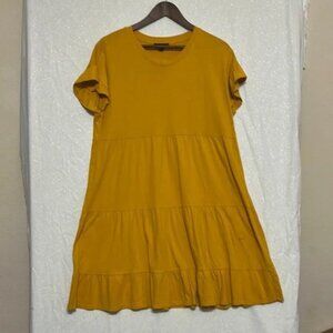 J. Crew Yellow Tiered Puff Sleeve Sundress